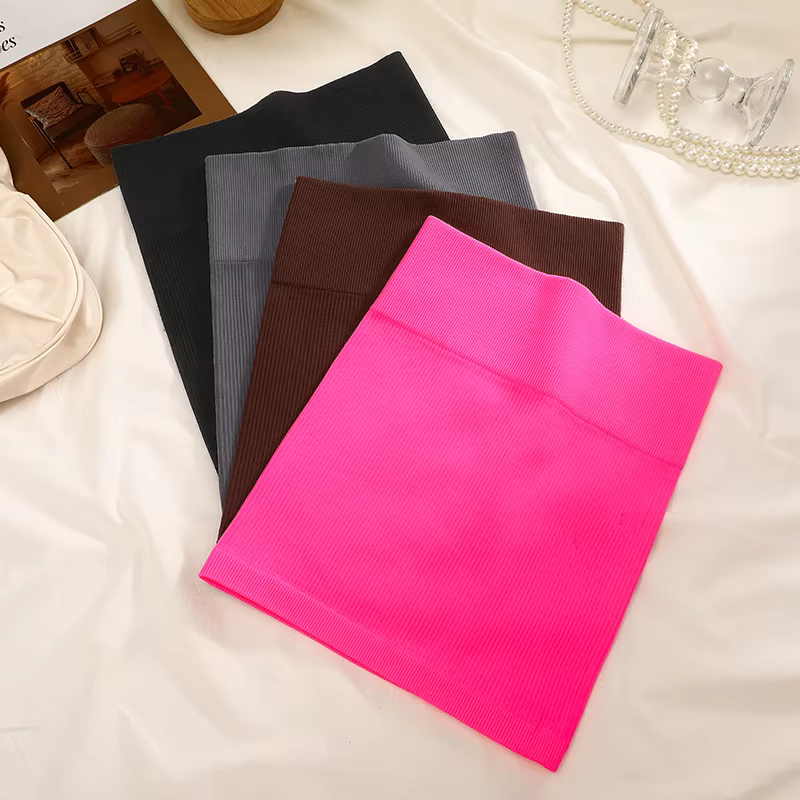 Mini jupe élastique taille haute pour femmes d'affaires, 1 pièce, noire, amincissante, tricotée, dem