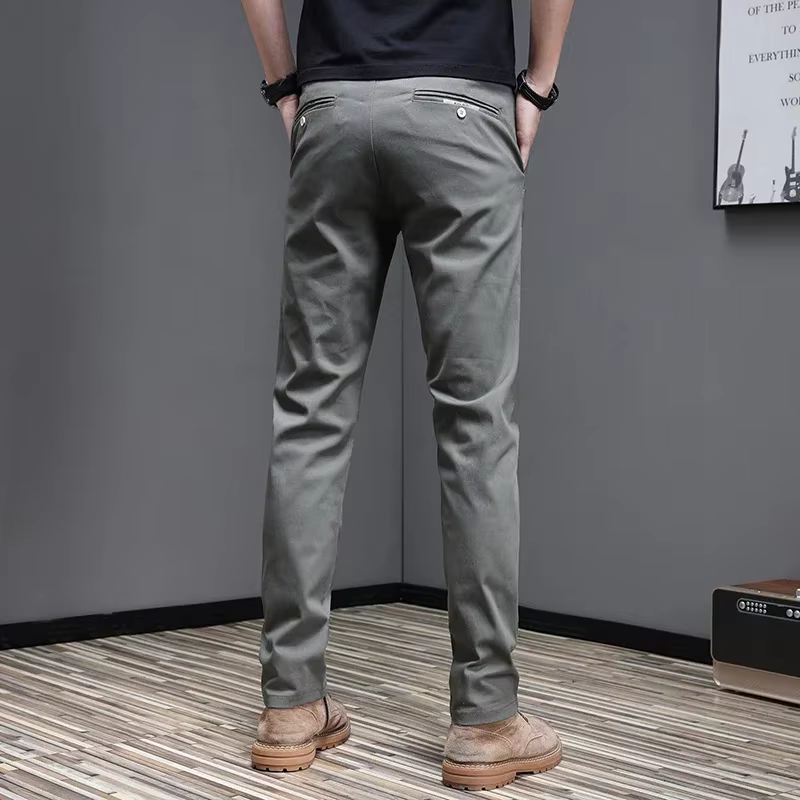 Pantalon décontracté pour homme, 2024 coton, mode coréenne, coupe slim, gris, noir, fjingent, printe