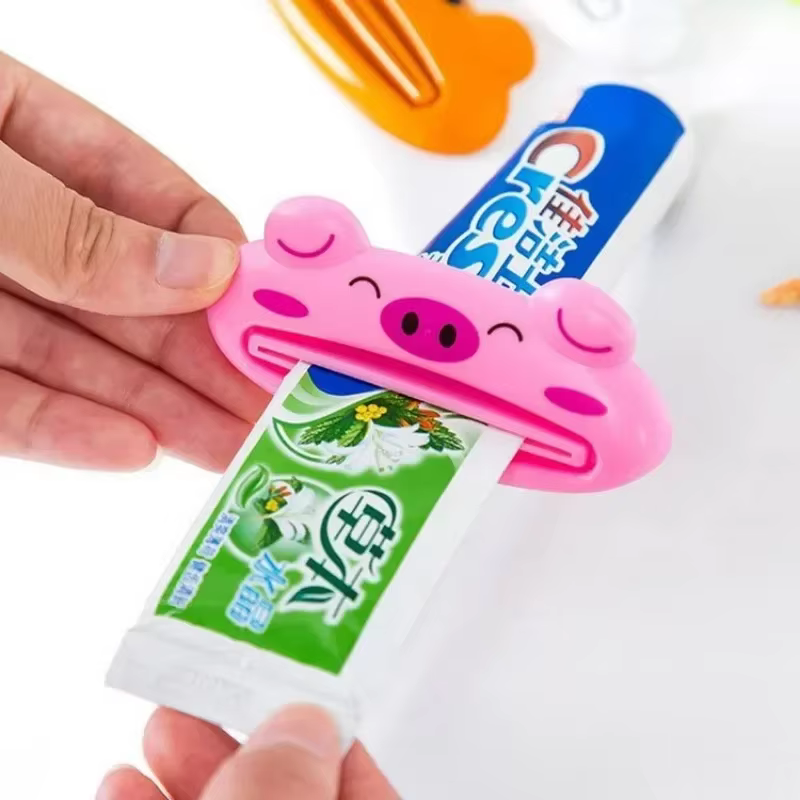 Distributeur de dentifrice roulant, mignon, dessin animé, Clips de nettoyage du visage, porte-dentif