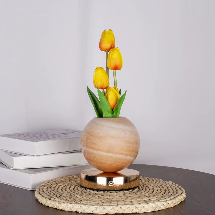 Nouvelle lampe en forme de tulipe, lumière de nuit à 3 couleurs à intensité réglable par toucher, dé