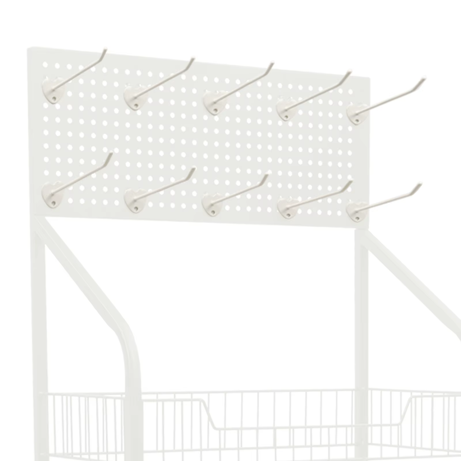 Présentoir de vente au détail T1, support de collation, présentoir de bonbons, panier blanc, chariot