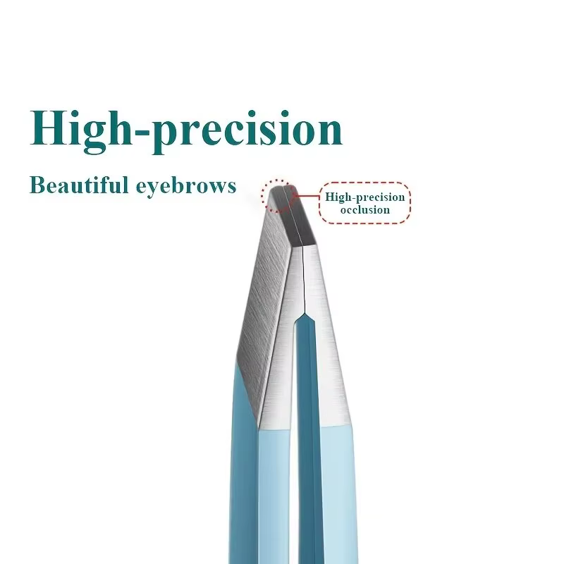 EyeblogugTweezer-Pince à épiler inclinée en acier inoxydable, extracteur de poils fins, pinces à sou
