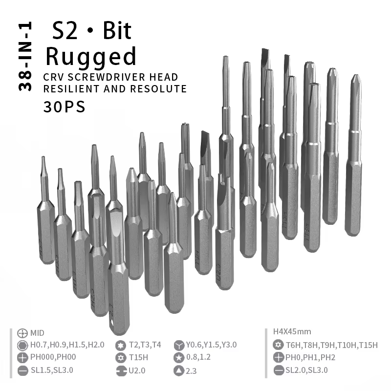 Jeu de tournevis électriques, Kit d'outils électriques de précision rechargeables avec lumière LED 3