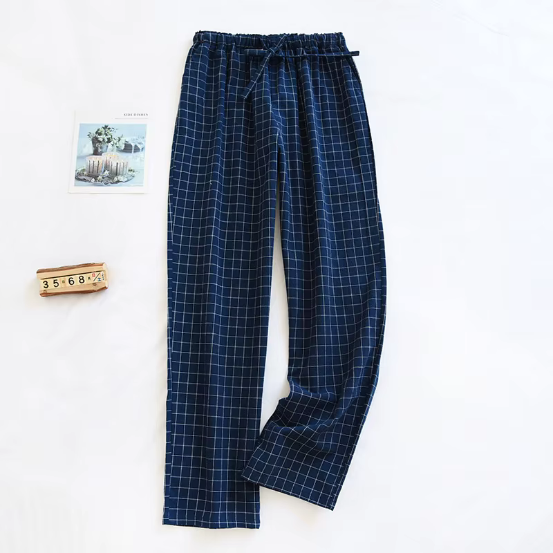 Pantalon de pyjama femme en coton, pantalon d'intérieur à carreaux automne-hiver, taille élastique, 
