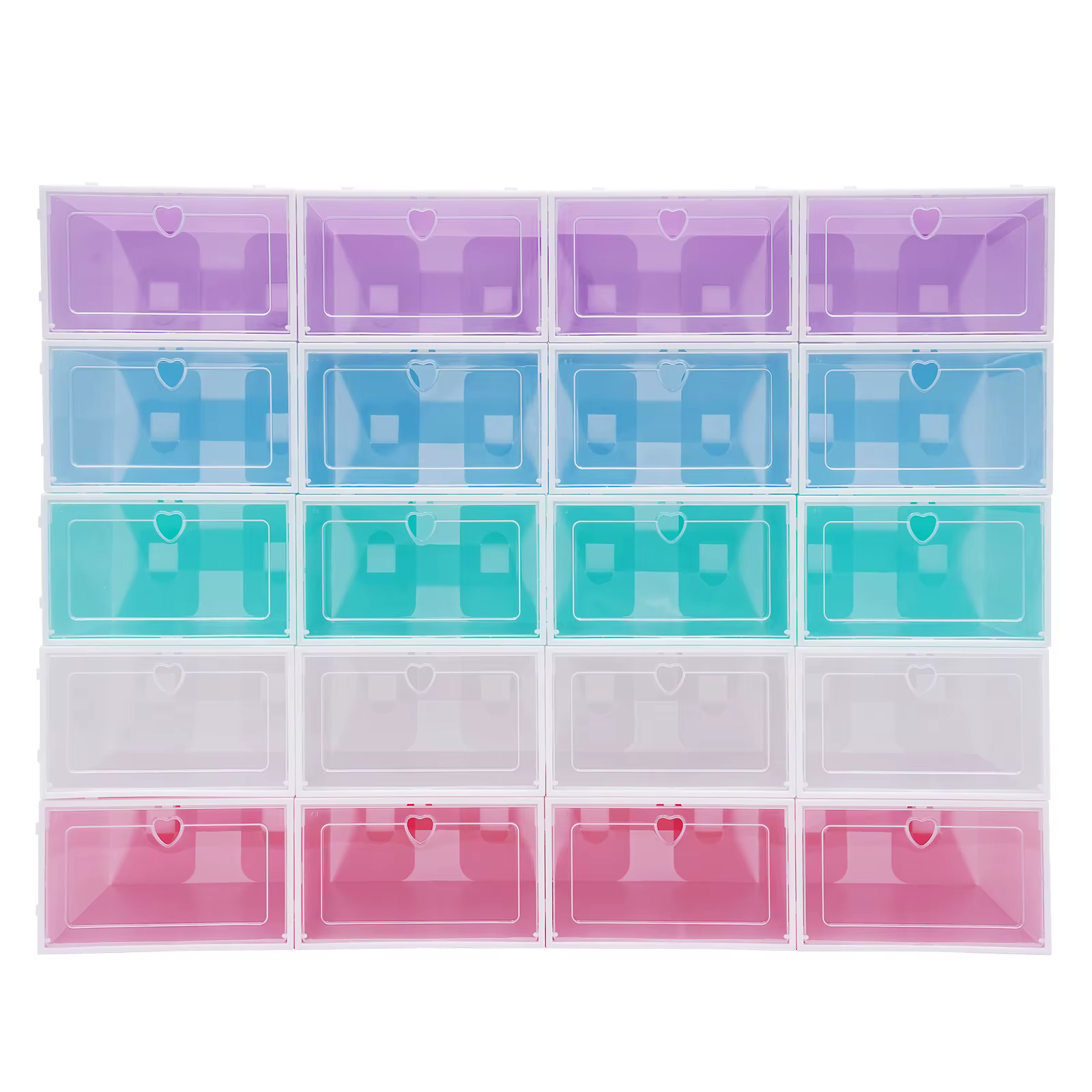 Boîtes de rangement empilables pour chaussures, 5 documents, boîtes à chaussures à rabat en plastiqu