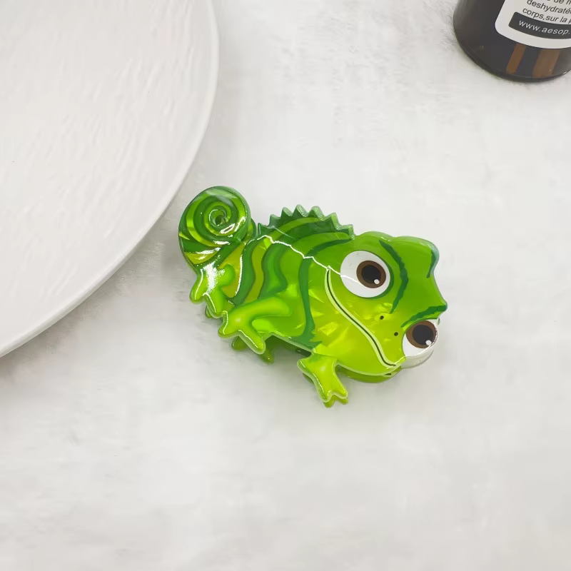 1pc nouveau dessin animé mignon dinosaure vert lézard pince à cheveux arrière de la tête pince à che