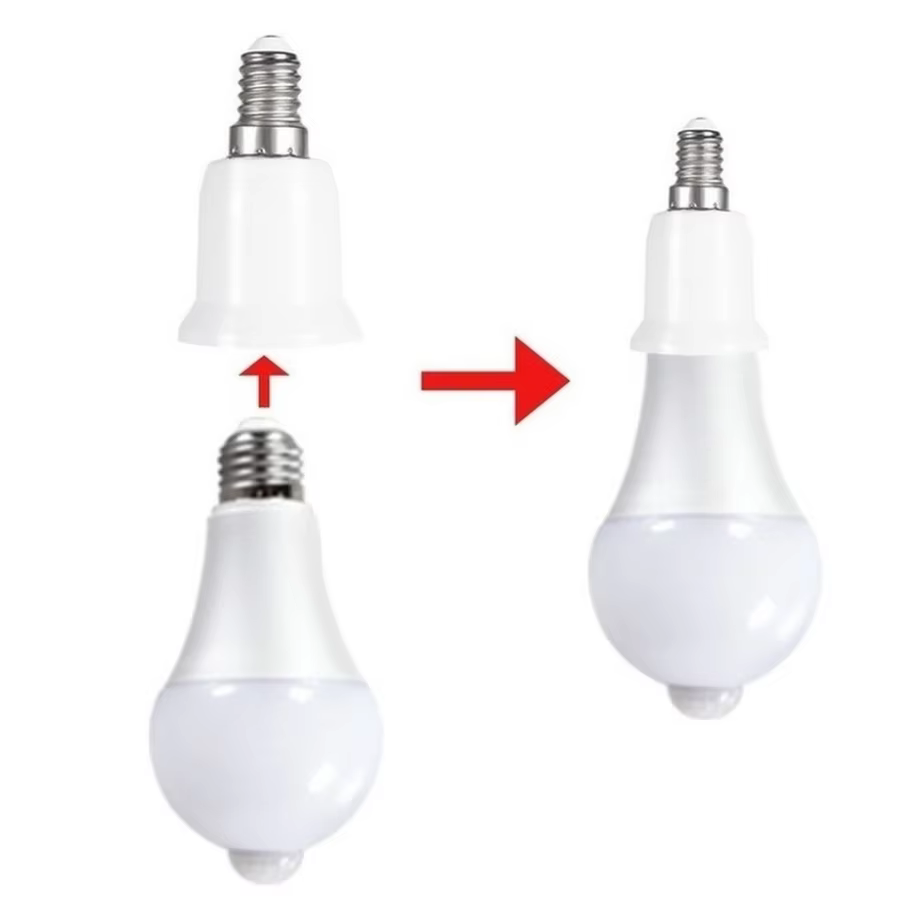 VzzUoo – adaptateur E14 à E27, douille de Conversion, convertisseur en plastique ignifuge, matériau 