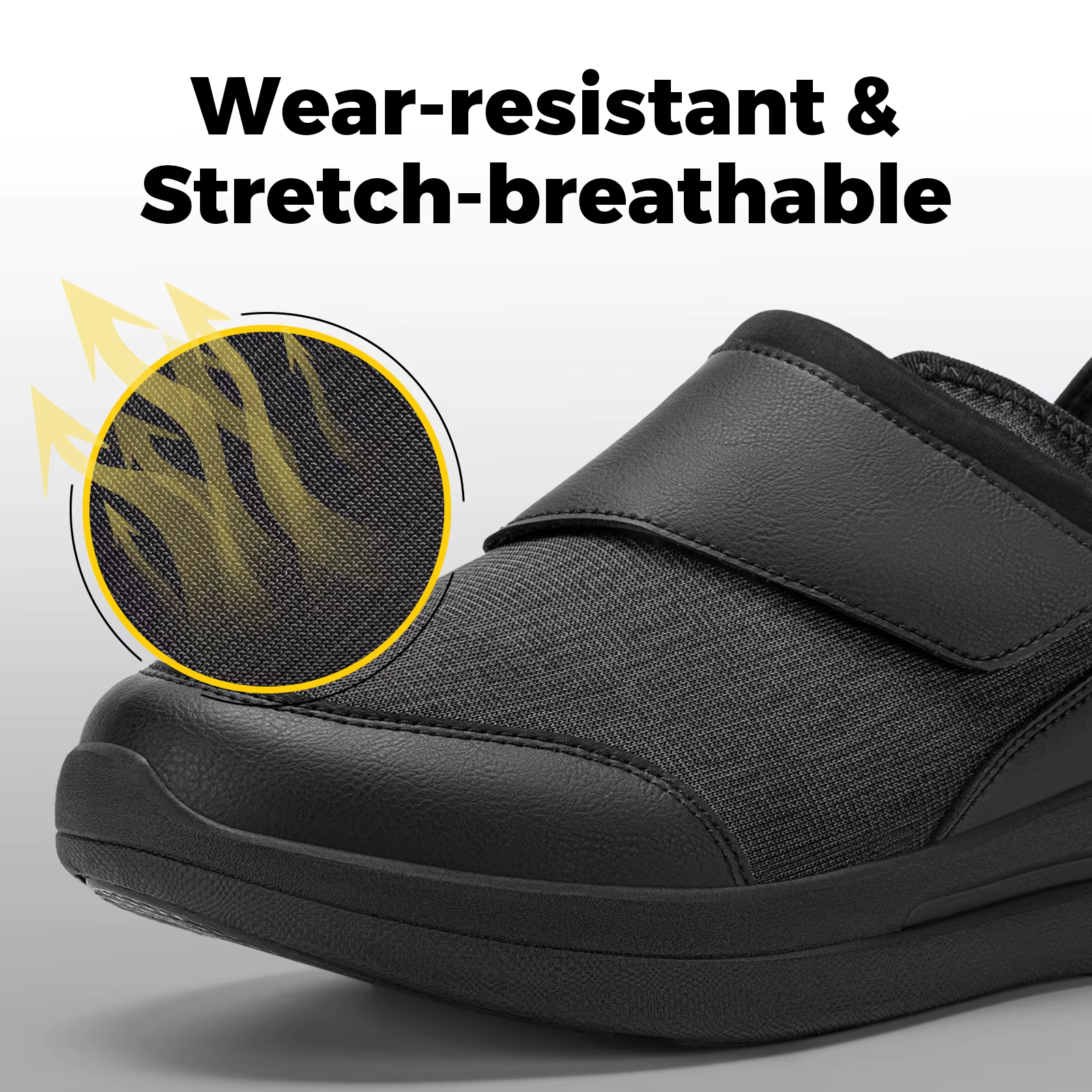 Fitville – chaussures pour diabétiques pour hommes, chaussures de marche larges, antidérapantes, fac