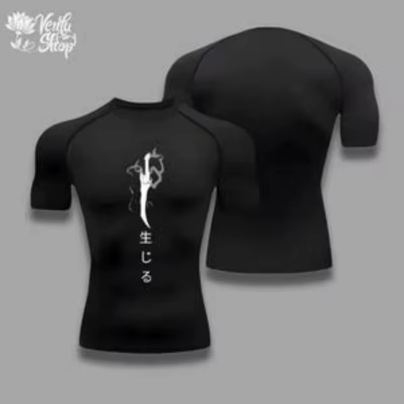 Jin Woo chemise de Compression Compression gymnase Sung Jin Woo Solo nivellement Anime Muscleshirt v