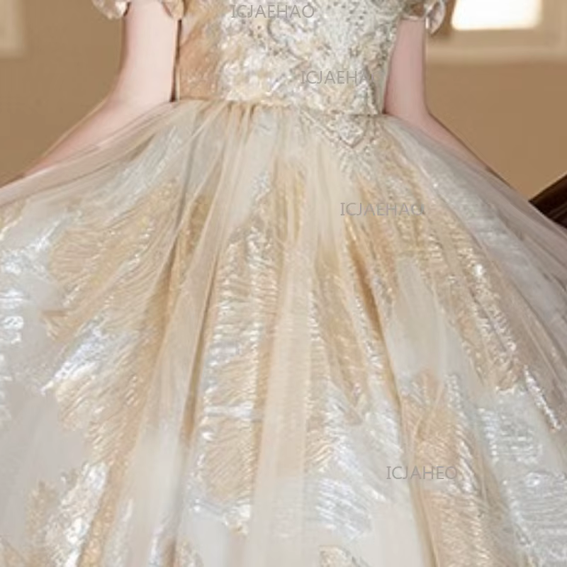 Robe de Princesse Vintage pour Filles 2026, Robe de Soirée Fleurie pour Mariage, Anniversaire, Spect