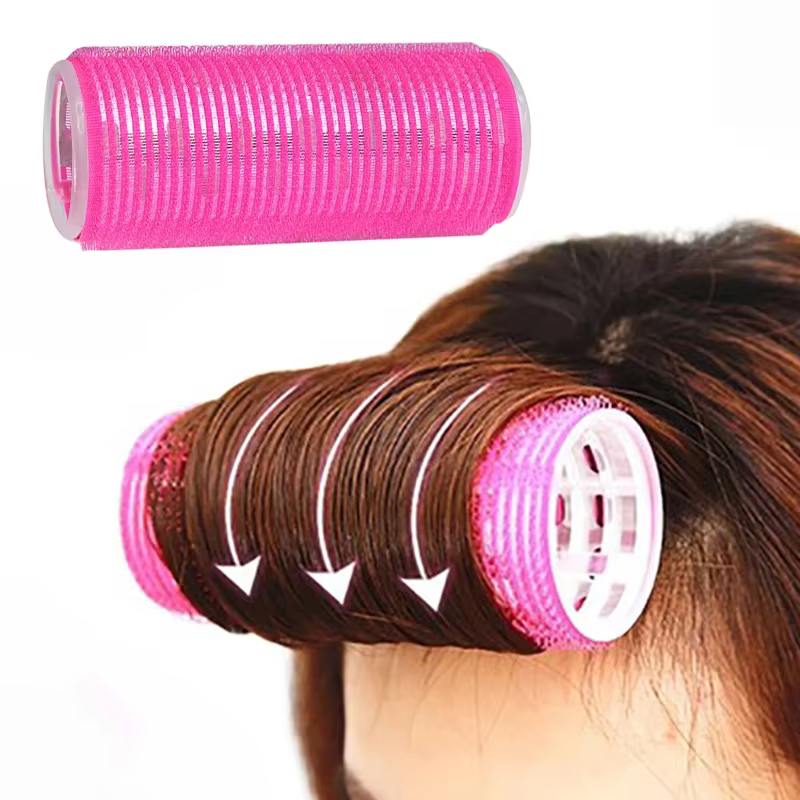 1pc grands bigoudis auto-adhésifs coiffure usage domestique bricolage magique style rouleau rouleau