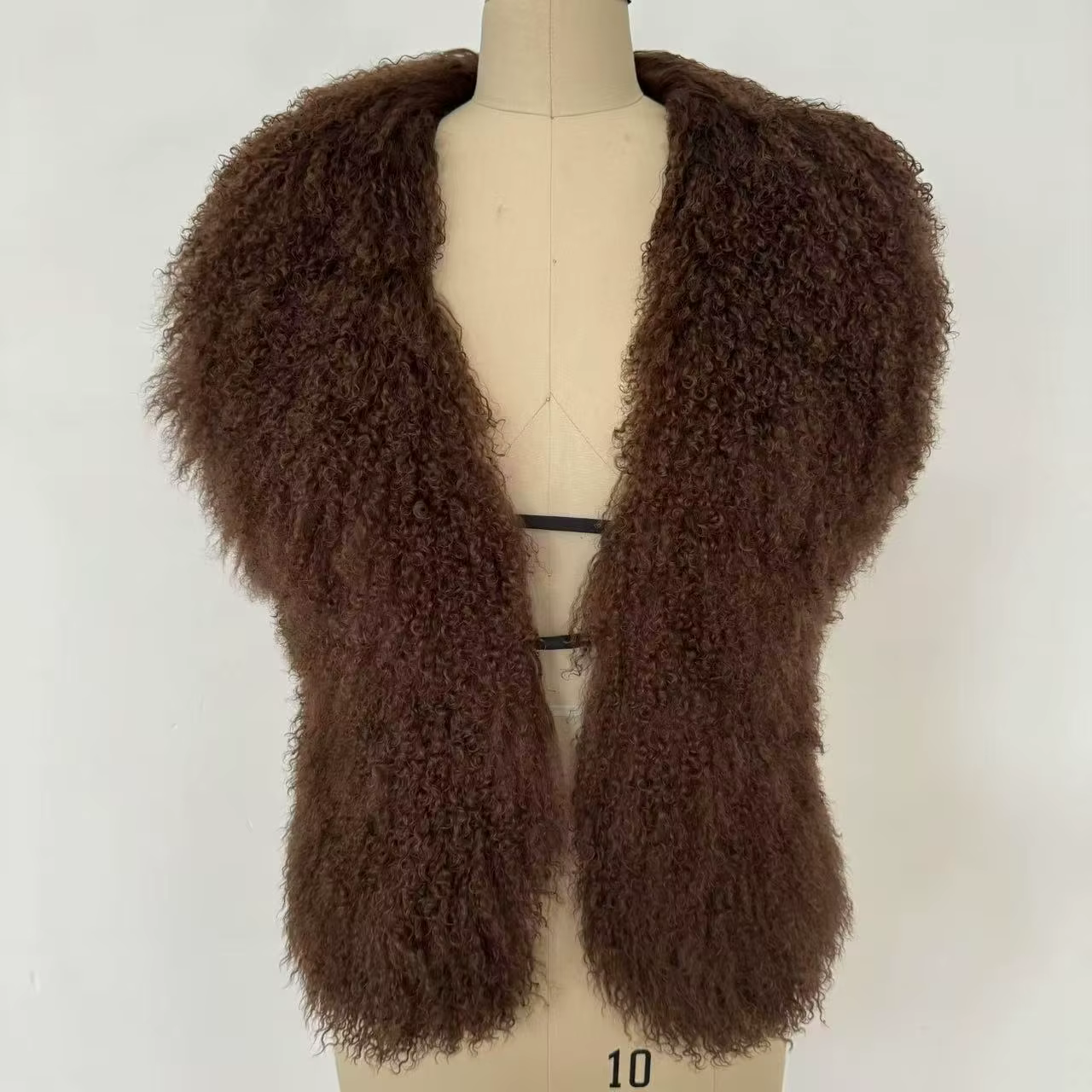 Gilet en vraie fourrure de mouton mongole pour femmes, Streetwear, haut à col licou en vraie fourrur