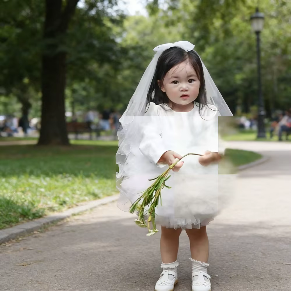 Robe de mariée blanche pour enfants 2026, tenue de cérémonie pour enfant, robe de demoiselle d'honne