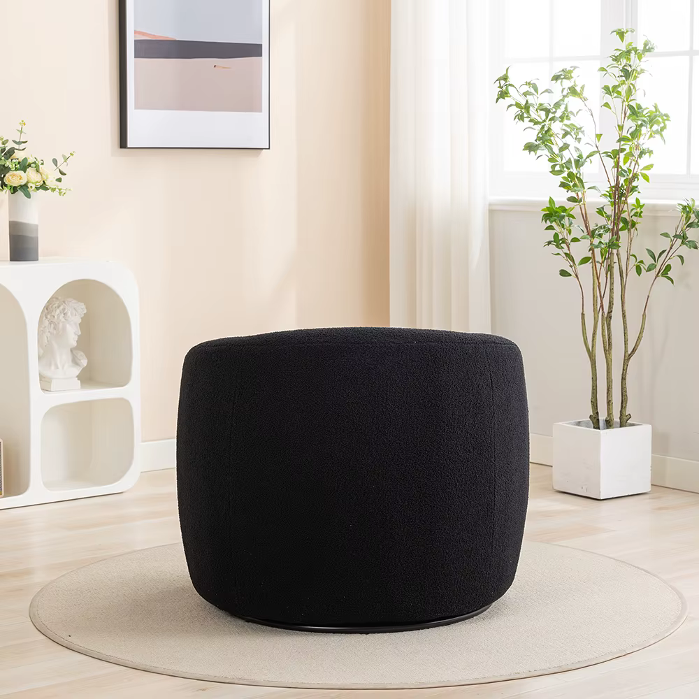 SEYNAR-Fauteuil d'Accent à Comcussion Moderne en Velours Résistant à 360, Chaise d'Appoint Ronde pou