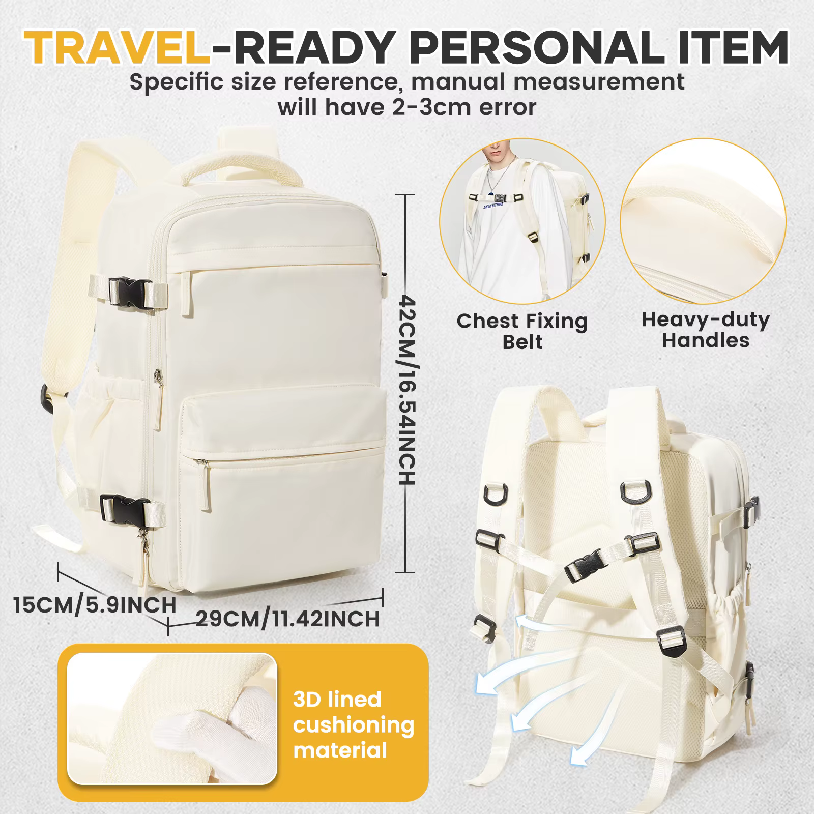 Sac à dos de voyage Ryanair pour cabine d'avion, sac à dos de compression sous vide, sac à dos pour