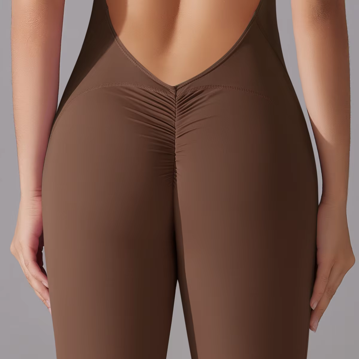 Sexy creux dos nu Scrunch combinaison sportive soulève les fesses femme ensemble de gymnastique une 