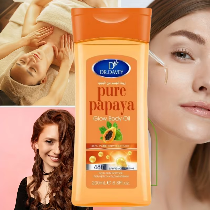 Huile essentielle de Massage corporel au papaye, 200ml, huile essentielle pour soins de la peau