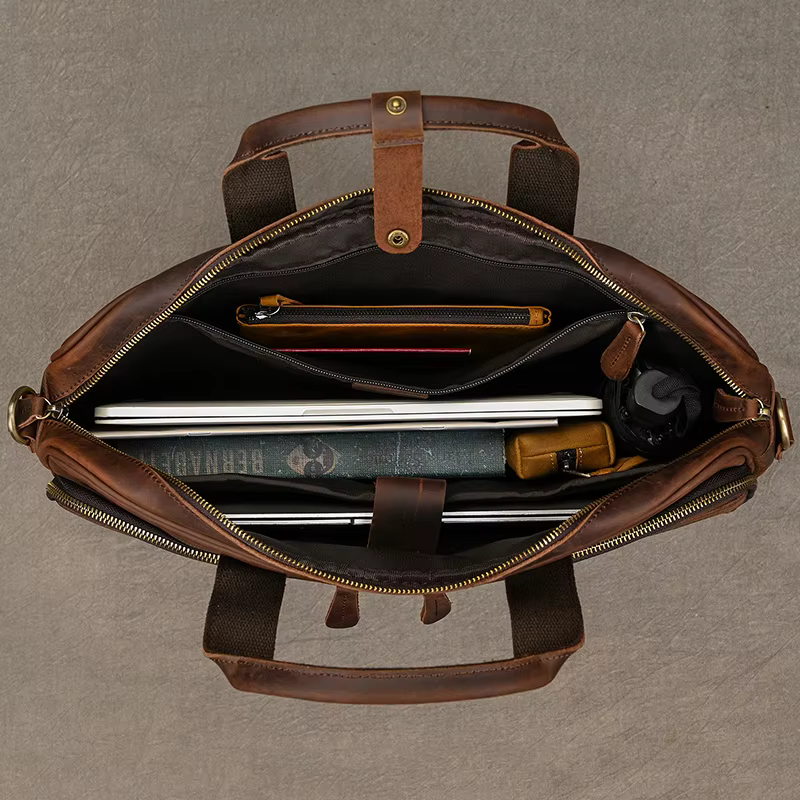 Étui à Bombes en Cuir group pour Homme, Sac d'Ordinateur, 14 15.6 Pouces, PC, Médecin, Avocat, Busin