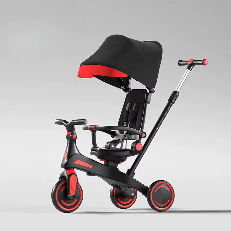 Poussette Trike pour bébé, siège pliable et réversible, conception Anti-basculement, cadre en Fiber 