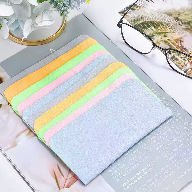 Chiffon de nettoyage de lunettes en microfibre, 5 pièces, adapté aux écrans, lentilles, lunettes en 