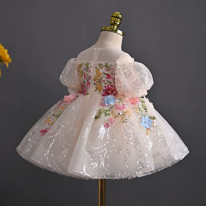 Robe de bal de princesse pour filles d'honneur, robe mignonne pour enfants pour anniversaire, specta