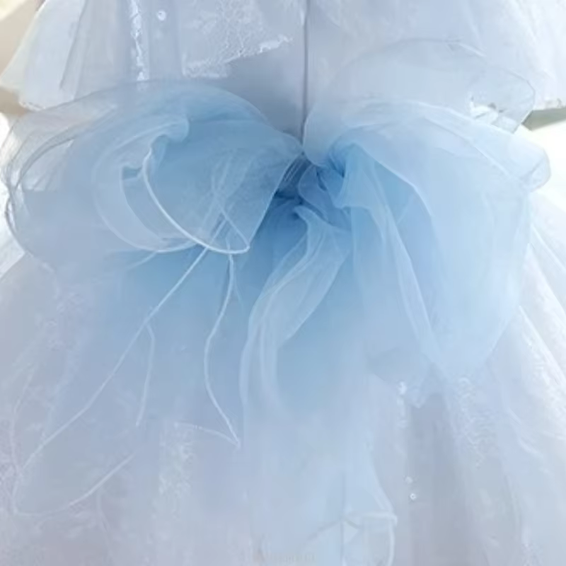 Robe de princesse rose pour filles, tenue de spectacle de Piano, à fleurs, pour mariage, pour enfant