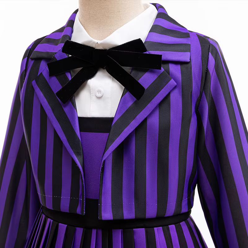 Vêtements pour enfants filles, 2 pièces, Costume d'halloween Cosplay du mercredi Enid, robes de fête