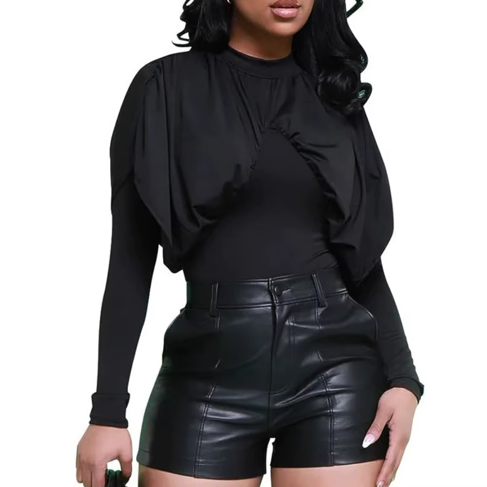 Short en Faux cuir pour femmes, Sexy, taille haute, noir, en cuir PU, mode, serré aux hanches, cadea