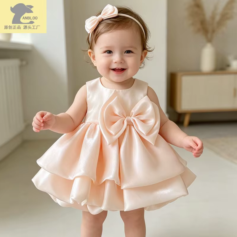 Robe de cérémonie pour bébé fille, tutu pour le 100ème jour, robe de fête pour le premier anniversai
