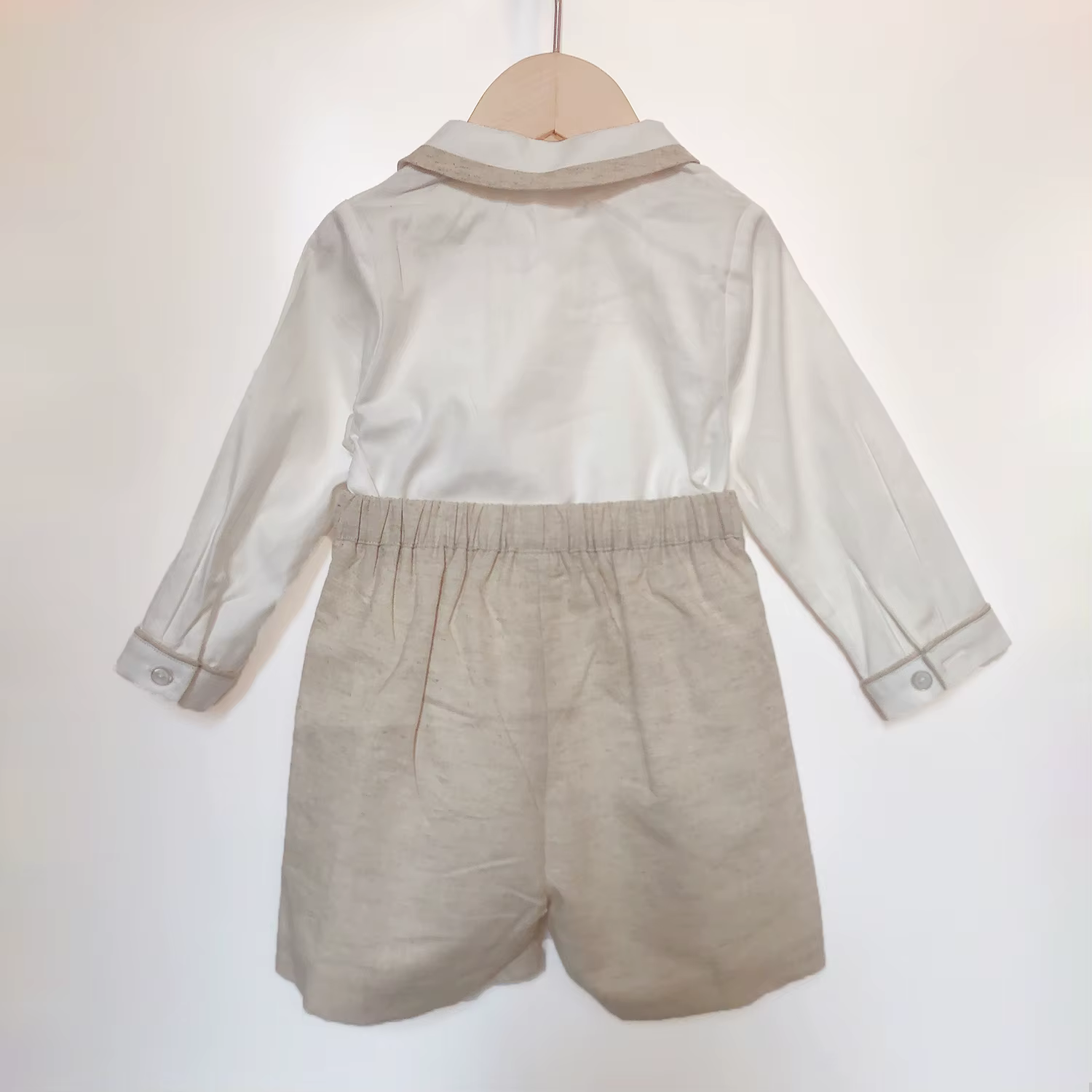 Ensemble de vêtements de boutique pour enfants, coton, lin, ingent, manches longues, tenue trempée, 
