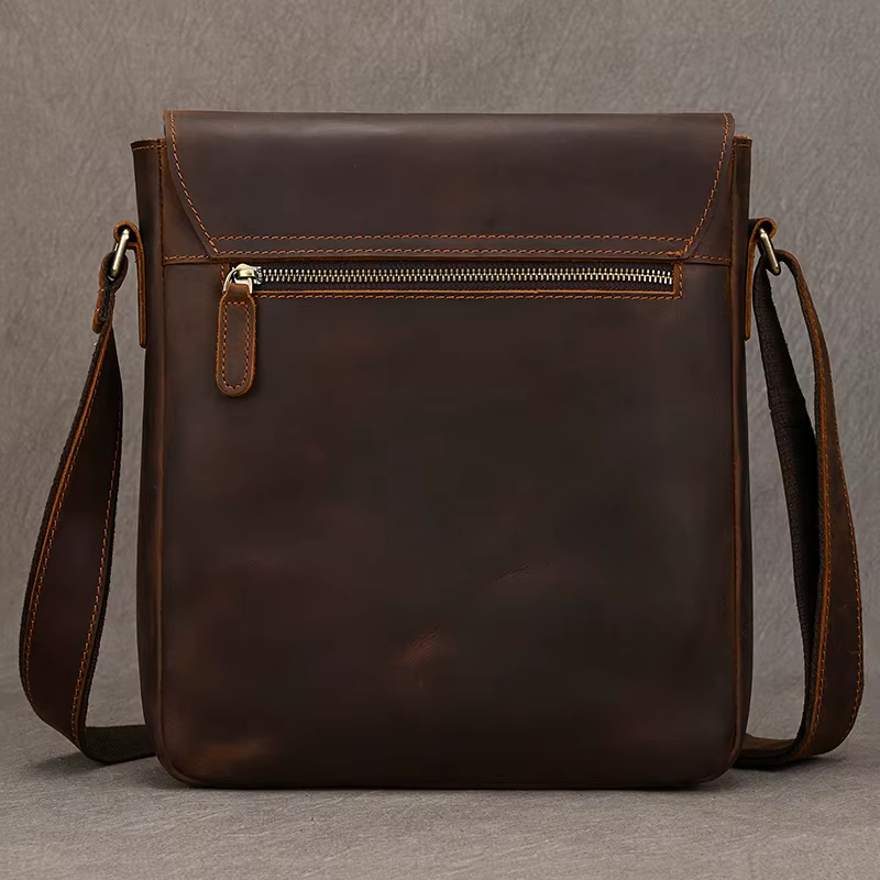 Sac messager Vintage en cuir véritable pour hommes, sac à bandoulière épais en cuir de vache, petit 