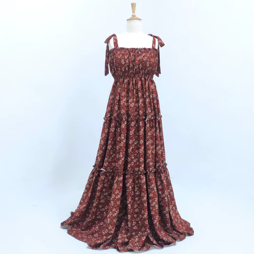 Robe de photographie pour femmes, élégante, en tissu de coton imprimé, Camisole, robes de photograph