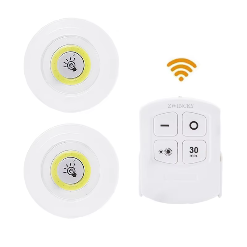Lampe de nuit LED sans fil avec télécommande, 3W, super lumineuse, COB, sous éclairage, intensité va