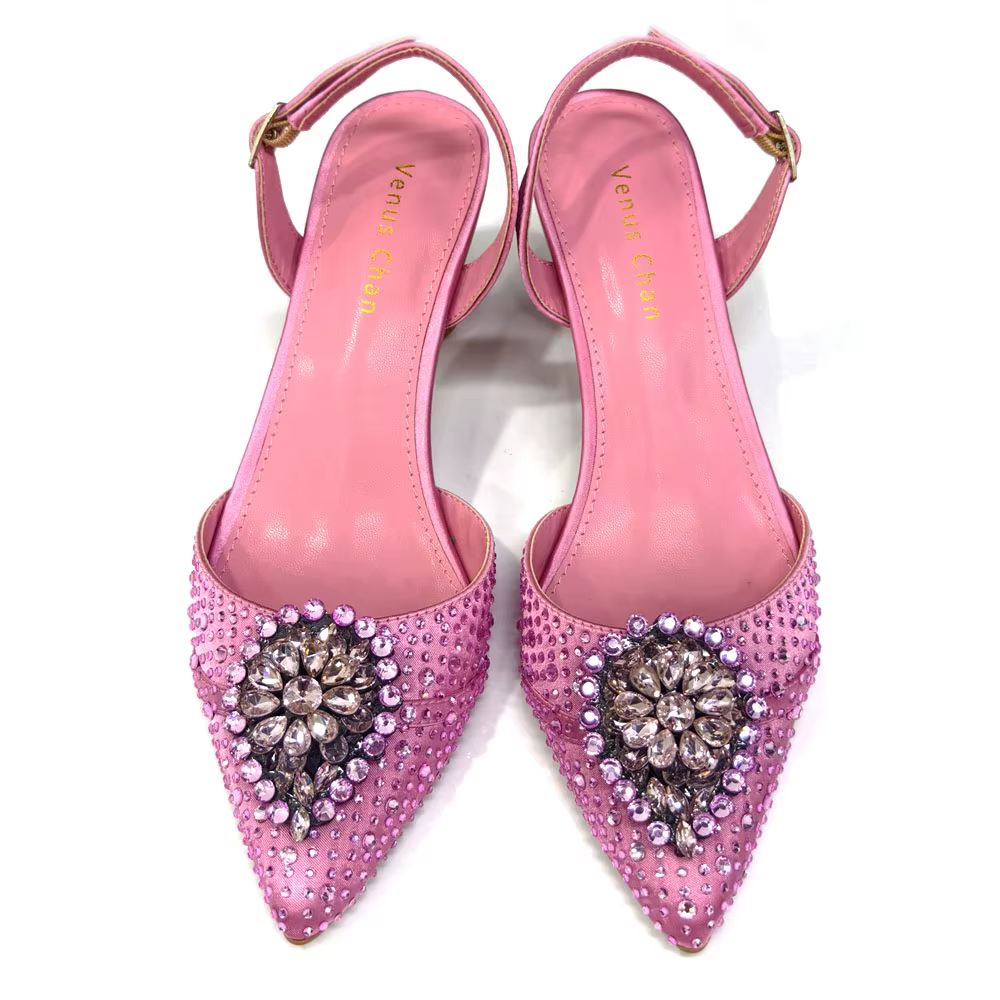 Venus Chan Ensemble de chaussures et de sacs papillon rose au design italien élégant pour femme – Pa