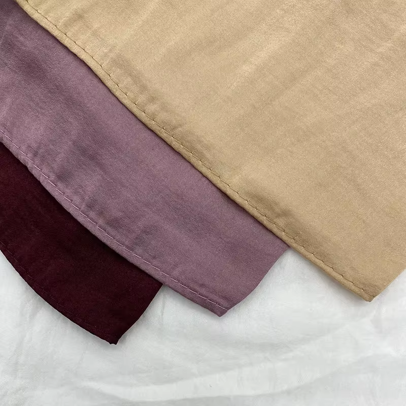 Foulard Hijab en mousseline de soie et velours pour femmes, châle de luxe doux et uni pour femmes mu