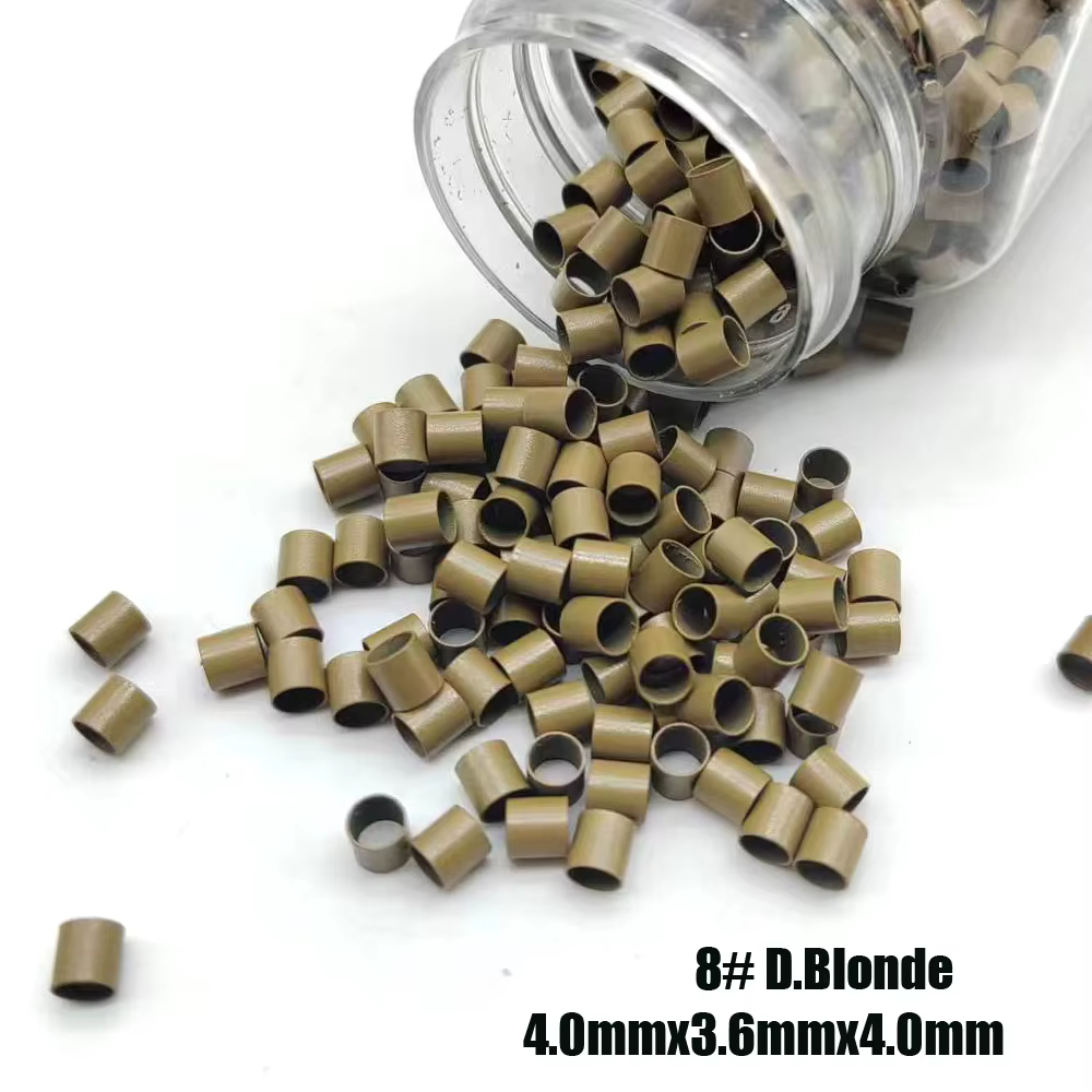 Micro-anneaux 1000 pièces, micro-tubes en cuivre 4,0x3,6x4,0mm, anneaux pour extensions capillaires,
