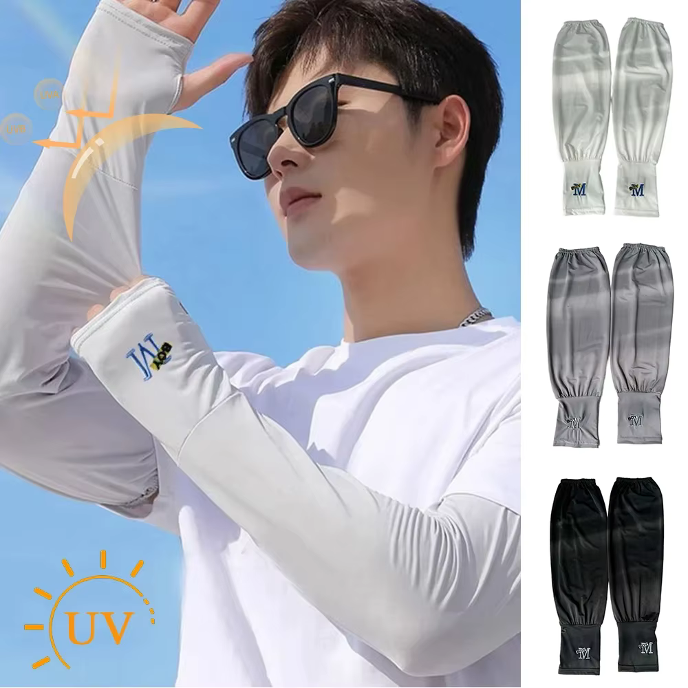Manchons de bras de glace pour hommes, 1 paire, gants de conduite élastiques, Protection UV pour l'e