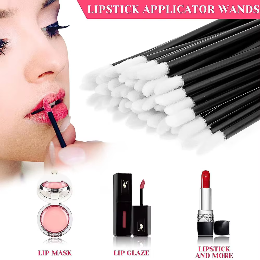 100 pièces pinceaux à lèvres pinceau de maquillage applicateur d'extension de cils rouge à lèvres ba