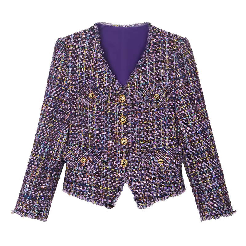 Veste en tweed peigné à la main, haut de gamme, design décontracté, élégant, à la mode, nouveau styl