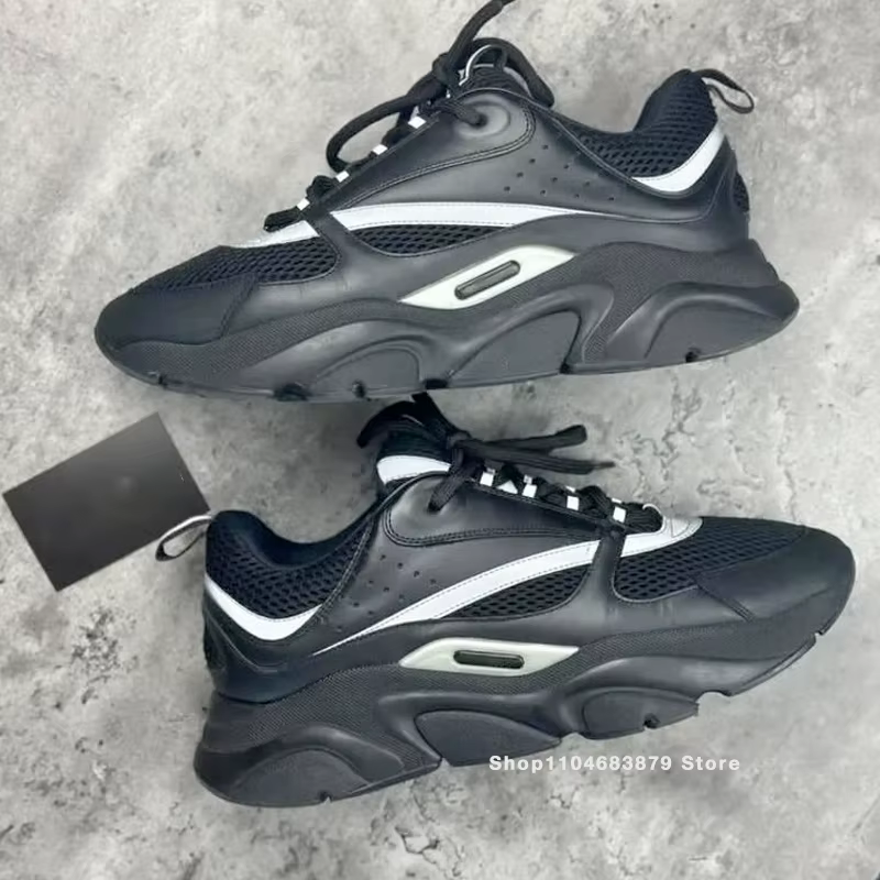 Sneakers rétro pour hommes et femmes, baskets décontractées B22 en maille respirante et cuir, chauss