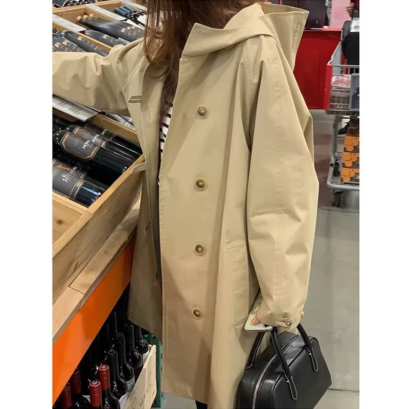 Veste Coupe-Vent à Capuche pour Femme, Manteau à Manches sulf, Nouvelle Mode Printemps-Automne 2024
