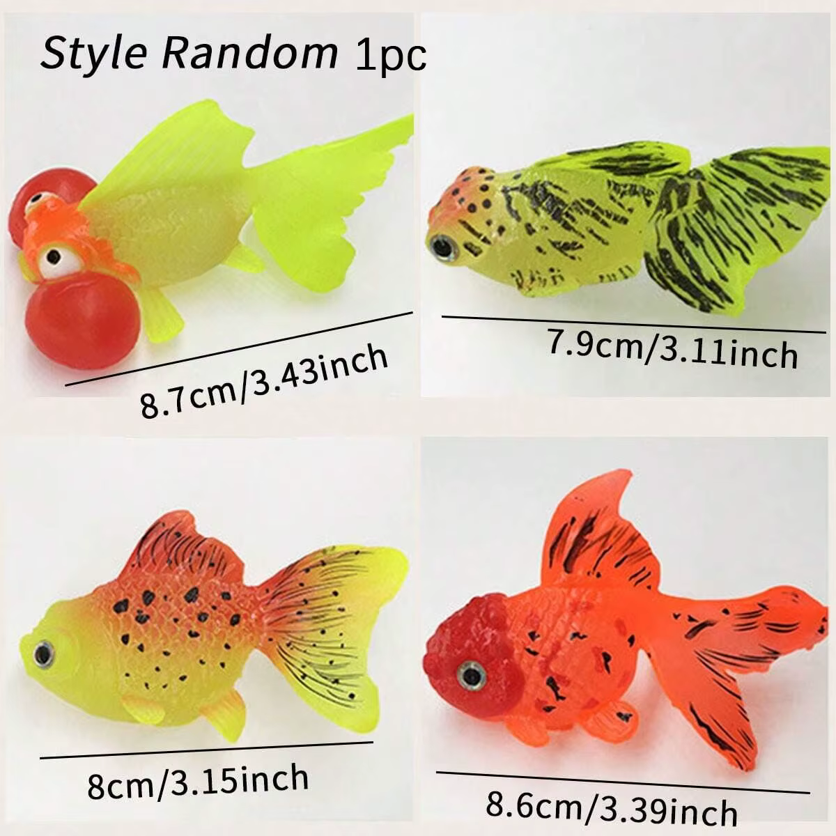 1 pièce-aquarium, poisson lumineux artificiel, poisson rouge flottant en mouvement réaliste, couleur
