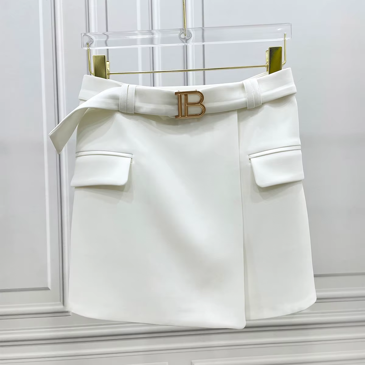 Jupe courte trapèze Simple décontractée pour femmes, nouvelle mode, Slim, boucle en métal, couleur u