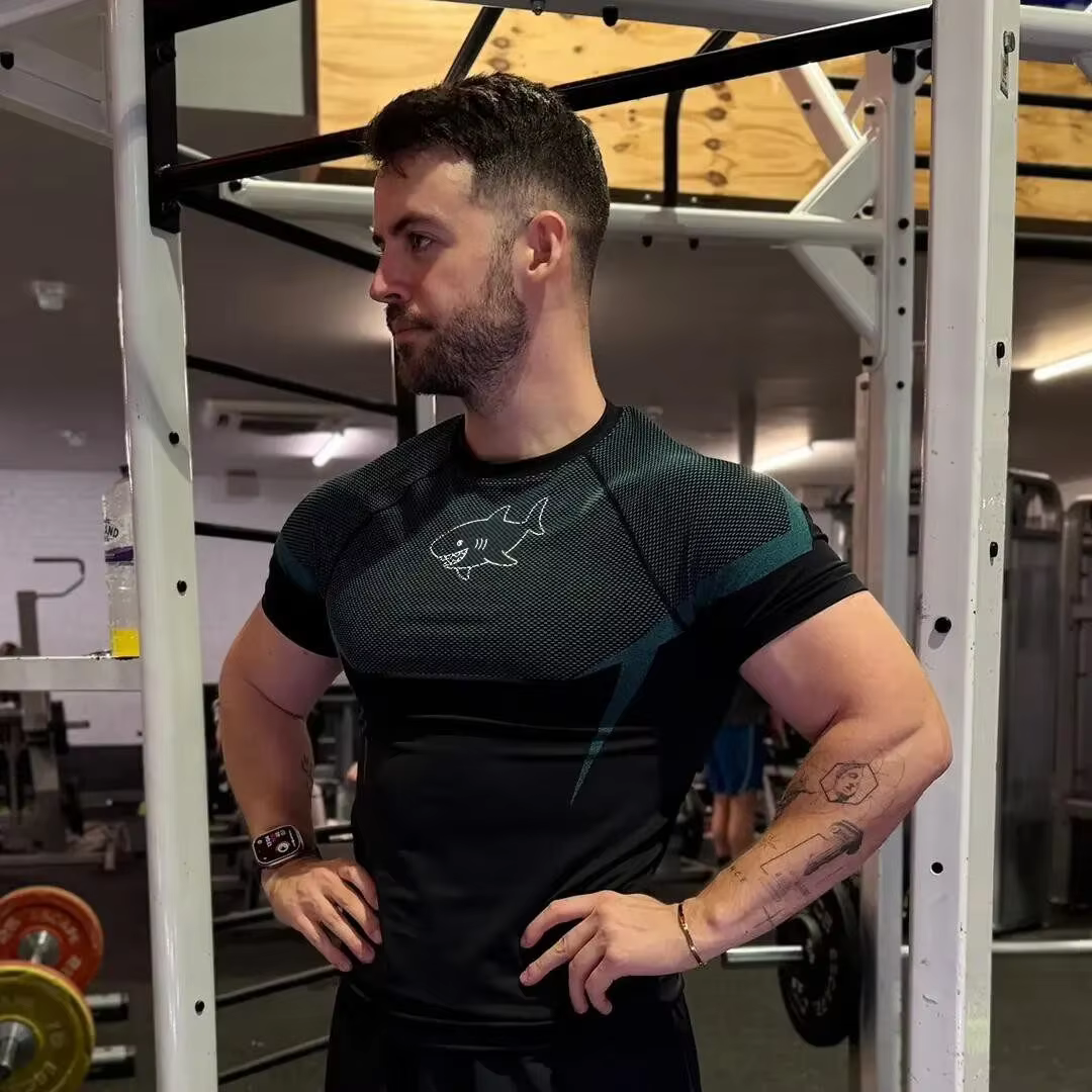 Nouveau T-shirt de compression à manches courtes pour homme, séchage rapide, pour fitness, gym, spor