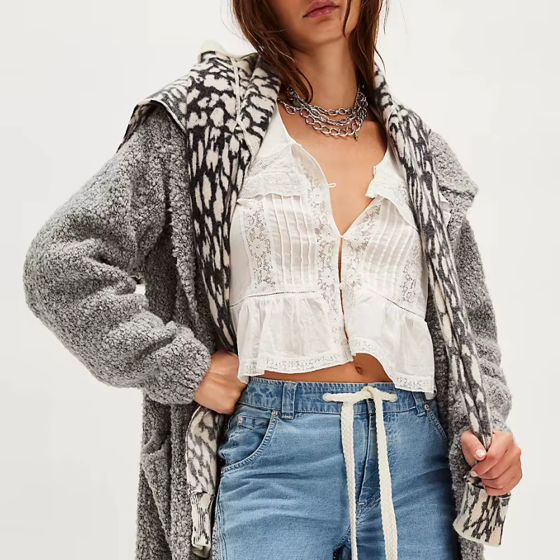 Chemises de plage en dentelle transparente pour femmes, style Boho, boutonné, à volants, manches cou