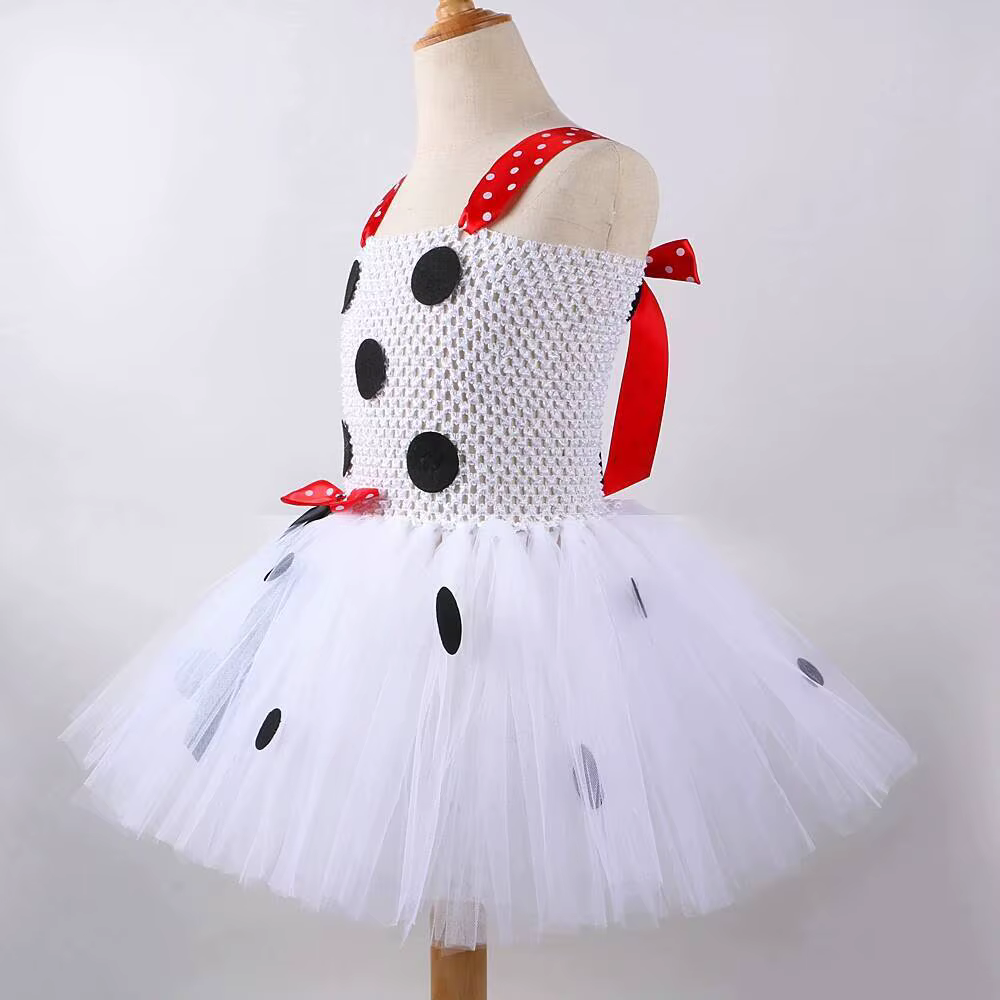 Costumes de chien dalmatien blanc pour bébés filles, robe Tutu de chiot tacheté pour enfants, tenue 