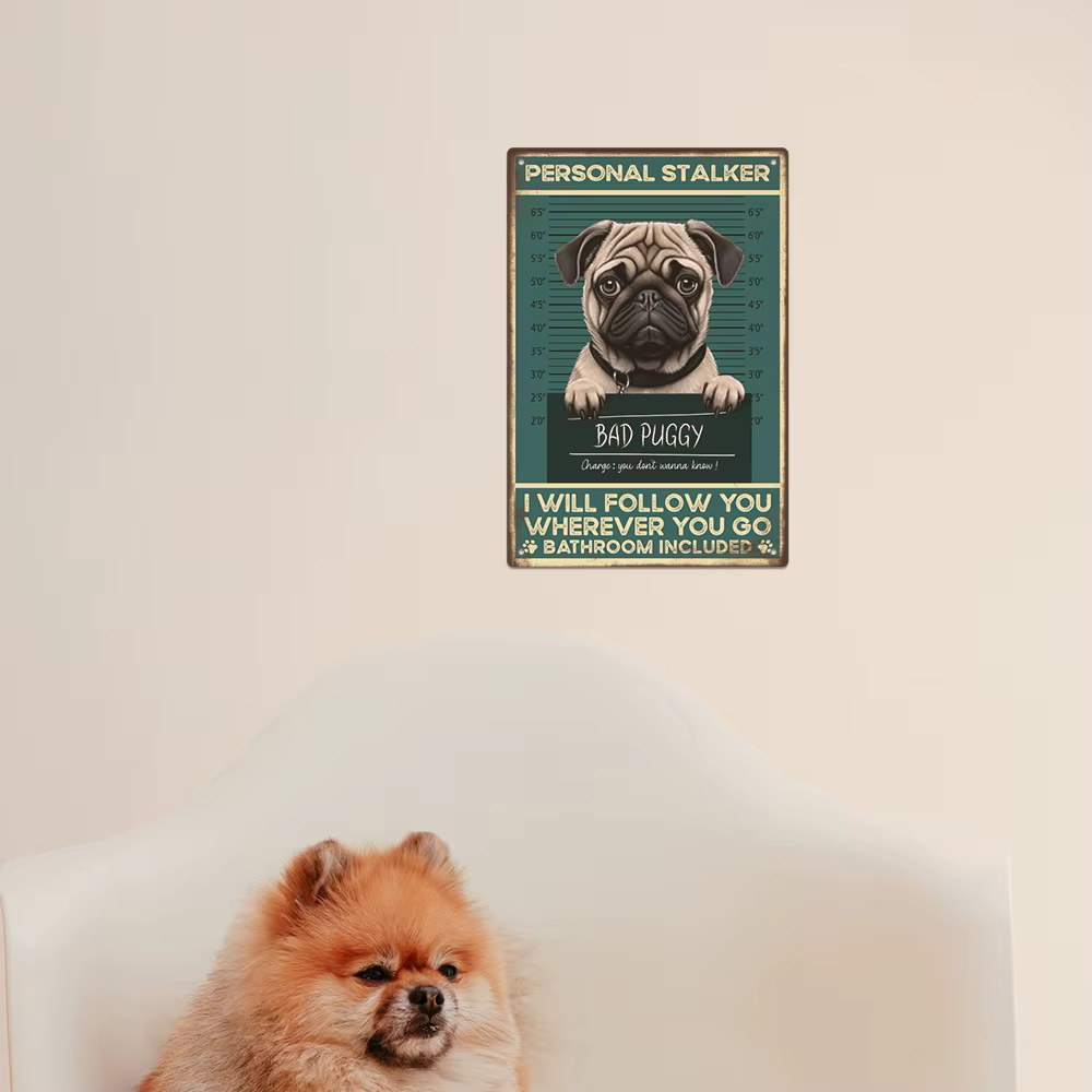 Putuo Decor-Panneau en métal PDPDog vintage, décor d'art mural rétro pour la maison, la salle de bai
