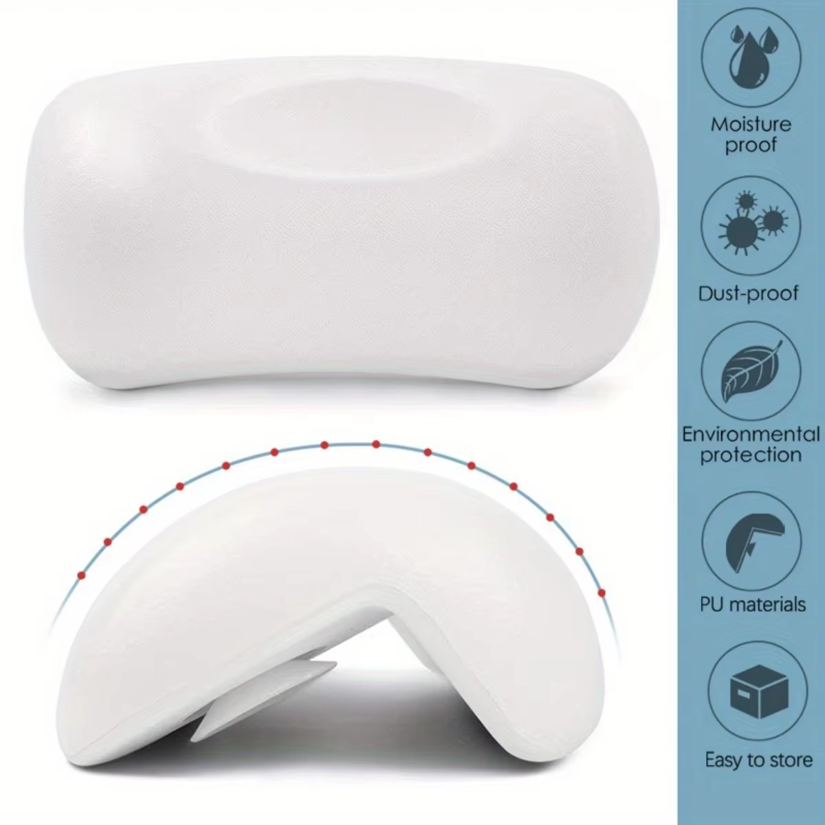 Coussin appui-tête de baignoire antidérapant, oreiller de bain SPA, doux et imperméable, avec ventou