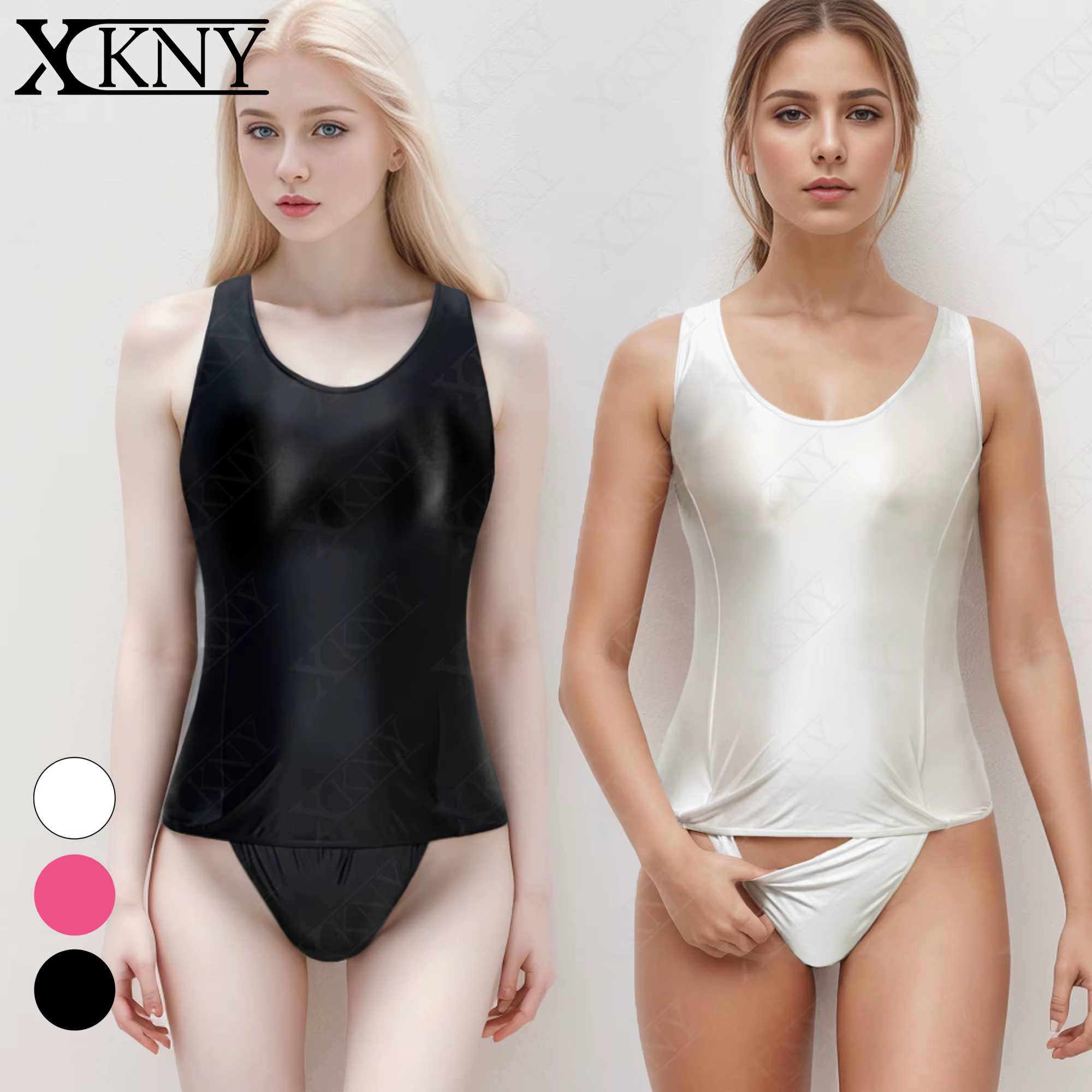 Maillot de bain XClocKNYoung en satin brillant, soyeux et sexy, maillot de bain brillant à ouverture