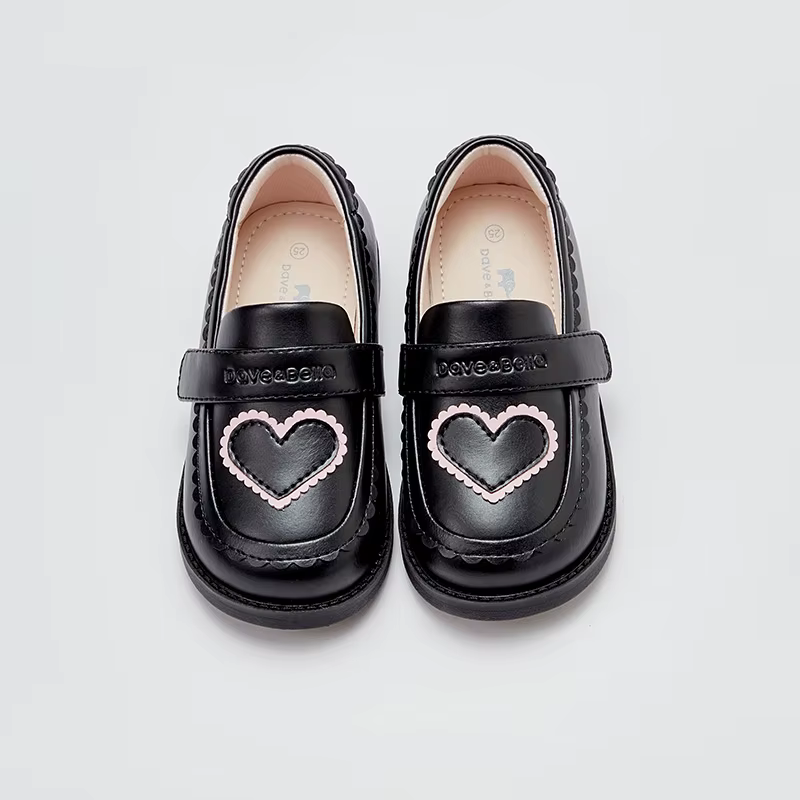 Strive MACBlack-Chaussures de princesse en cuir noir pour filles, chaussures provoqué pour étudiants